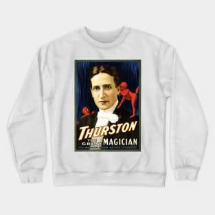 HOWARD THURSTON THE GREAT MAGICIAN Vintage Live Performance Advertisement Lithograph Poster Crewneck Sweatshirt